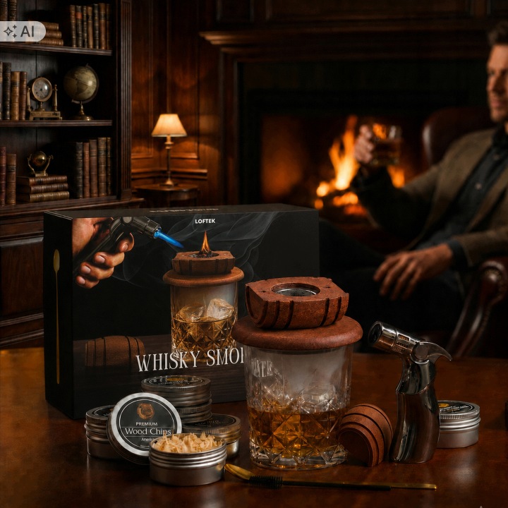 WHISCARO Barrel Set – smoker beczka, 12 puszek wiórów i gaz - obrazek 13