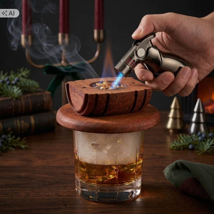 WHISCARO Barrel Set – smoker beczka, 12 puszek wiórów i gaz - obrazek 10