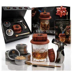 WHISCARO Barrel - smoker do whisky w kształcie beczki, zestaw 11w1